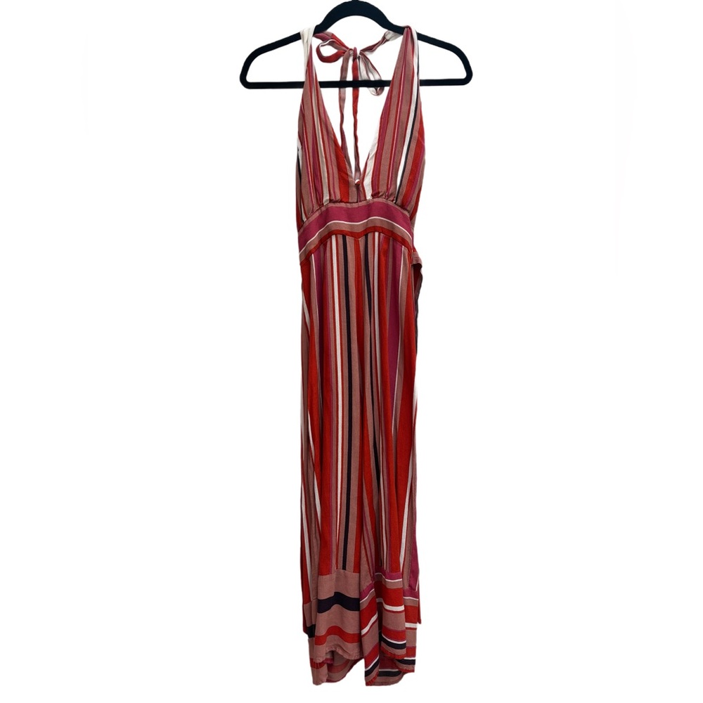 Boho Striped Halter Wide Leg Jumpsuit /Resort Festival/ Dress Forum Medium - Picture 4 of 7
